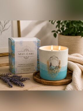 Self-Care Citrus & Lavender Aromatherapy Candle 11oz Soy Coco Wax